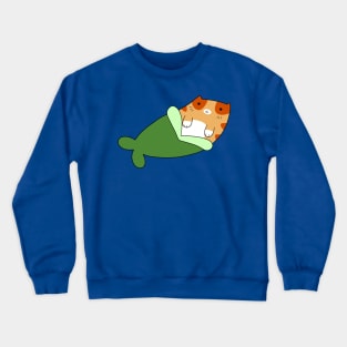 Mermaid Orange Tabby Cat Crewneck Sweatshirt